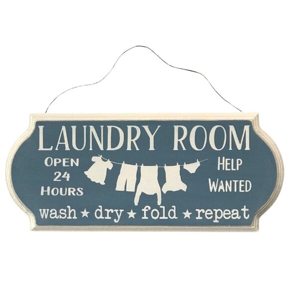Vintage Style Wash Dry Fold Repeat Laundry Sign - Handmade - Picture 1 of 2